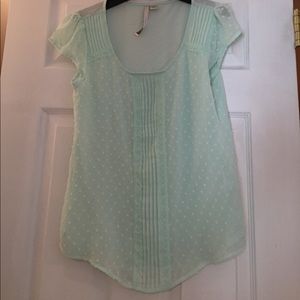 Lauren Conrad sheer mint green blouse