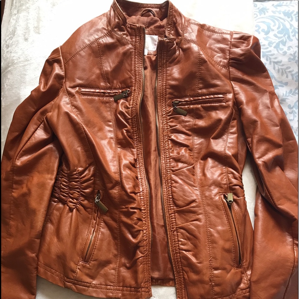 Xhilaration brown leather jacket