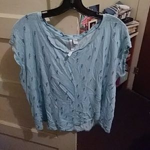 LC Lauren Conrad Tops - Lc lauren conrad light sea blue linen tee LC Lauren Conrad Tops - Lc lauren conrad light sea blue linen tee