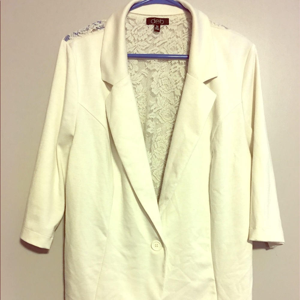 Cream blazer with lace back