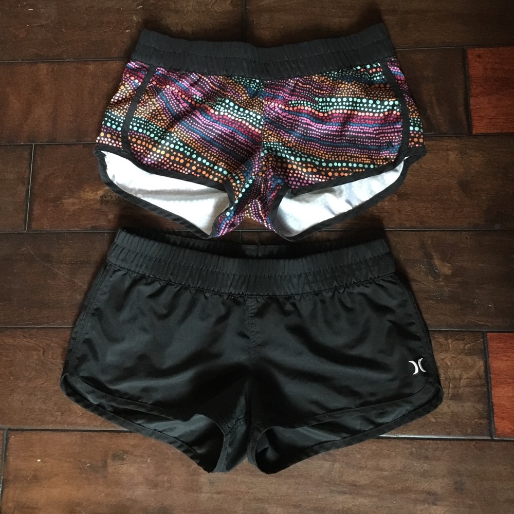 2 pair Hurley women's black shorts size small