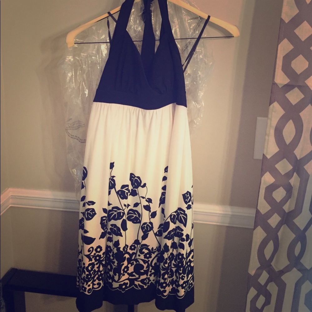 Cream and black sundress