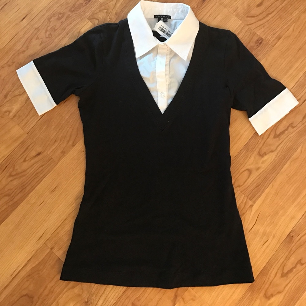Theory black and white blouse!