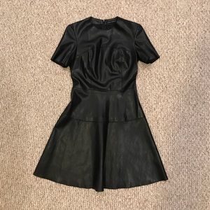Sexy black leather Zara dress