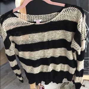 Black and white striped sweater.