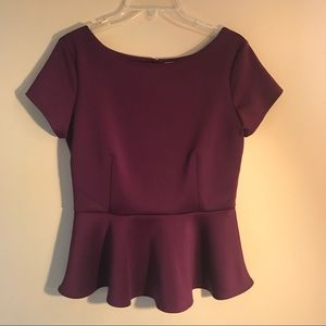 Purple peplum blouse