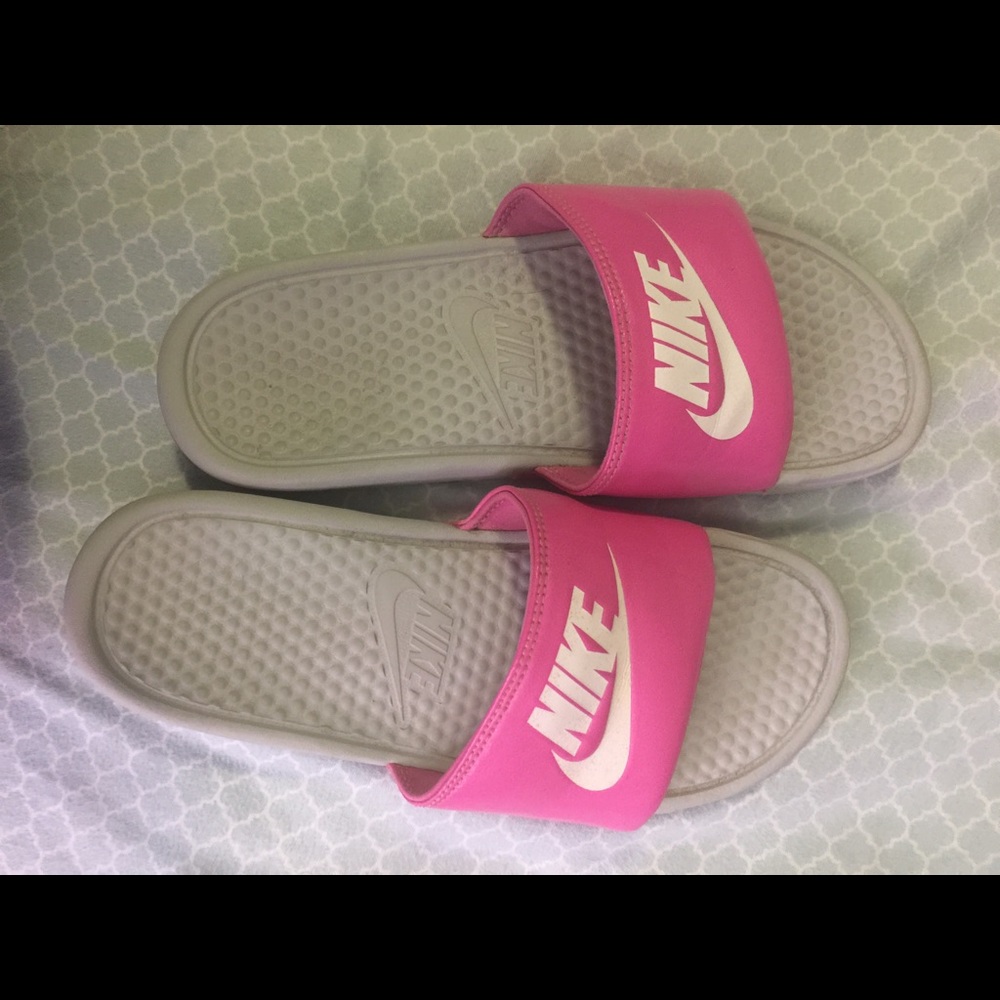 Pink Nike sandals