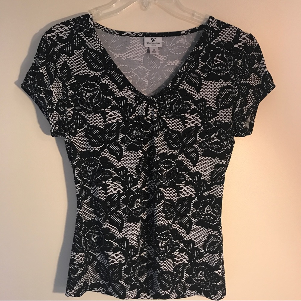 Black flowered blouse