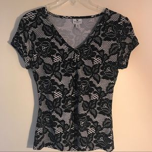 Black flowered blouse