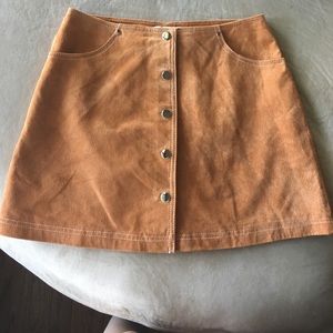 Stylish suede button down skirt