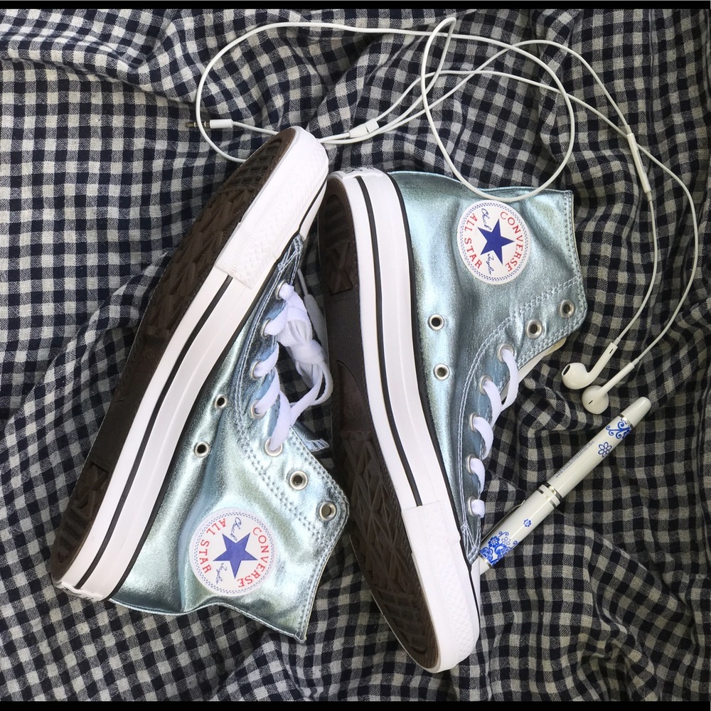 Converse Ctas HI Metallic light blue. AUTHENTIC - Picture 3 of 6