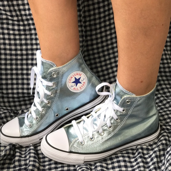Converse Ctas HI Metallic light blue. AUTHENTIC - Picture 2 of 6