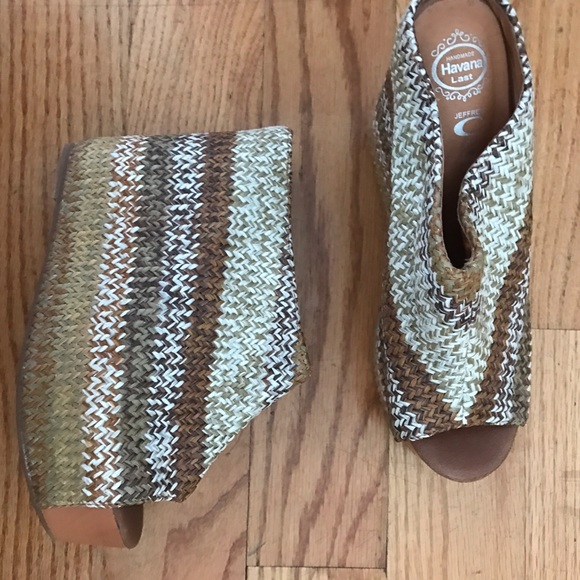 Jeffrey Campbell Havana Straw Wedge Slip On wedges