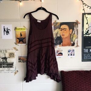 Free People Burgundy Swing Top