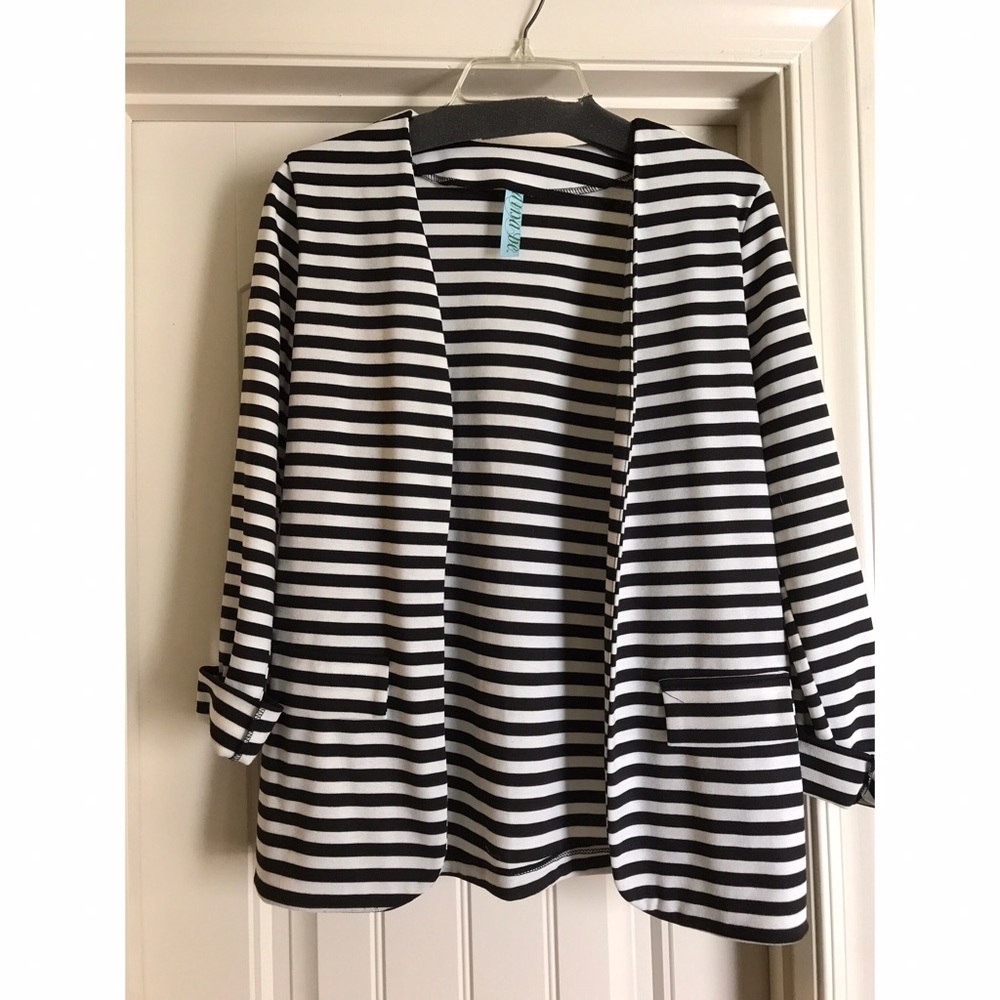 Black and white blazer