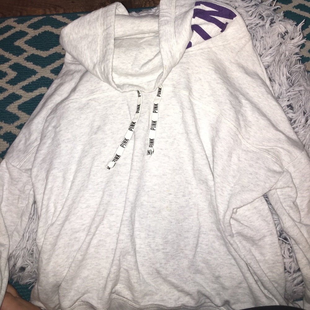 PINK LSU Cowl neck sweatshirt