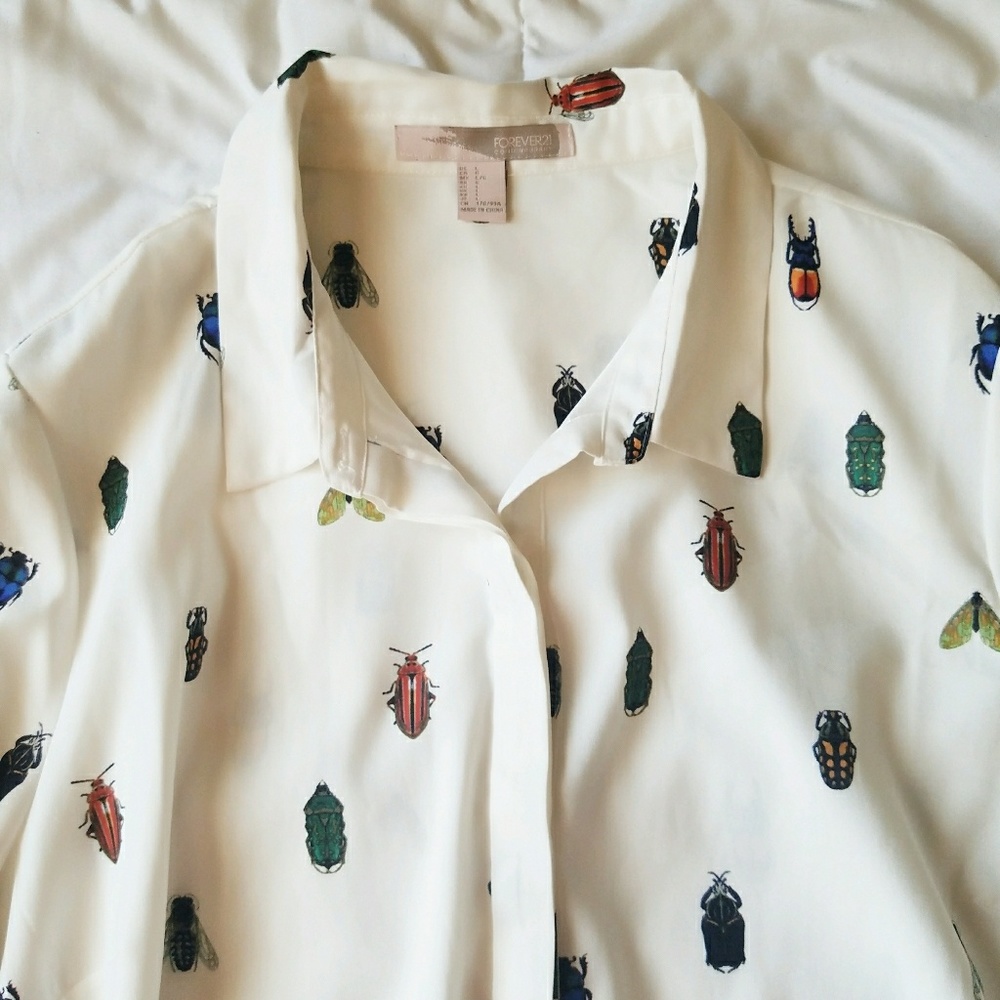 Insect/Bug print button down long sleeve
