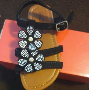 Black rhinestone sandals