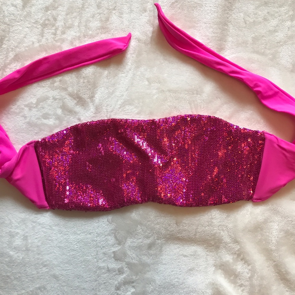 Victoria's Secret sequin bandeau swim top