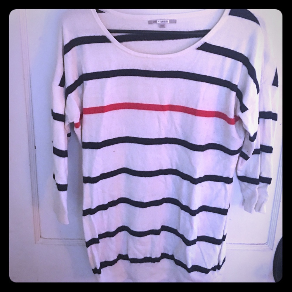 Navy blue and red striped Sweater