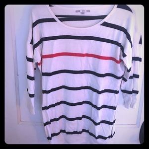 Navy blue and red striped Sweater