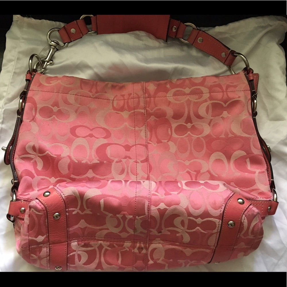Coach pink medium sized tote bag