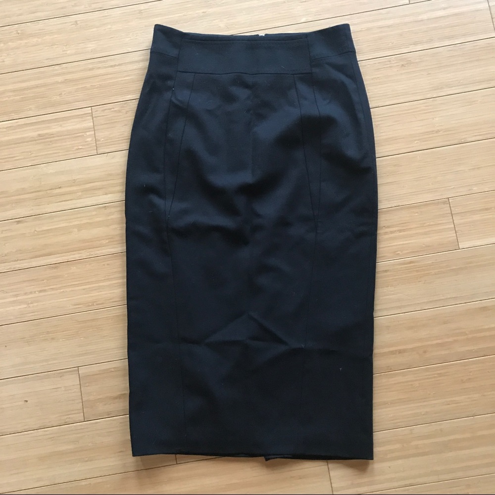 Karen Millen Black Wool Midi Skirt
