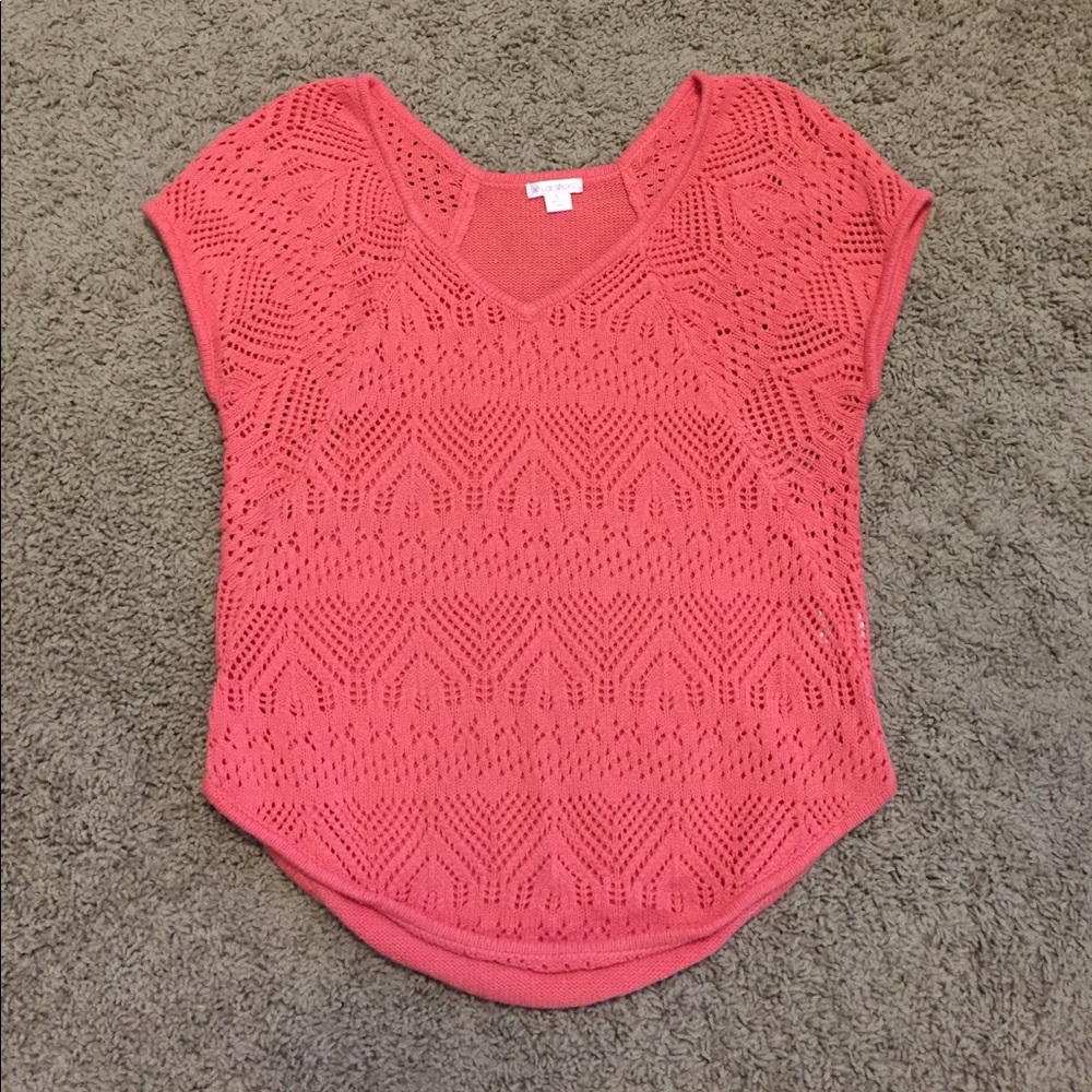 Coral Crochet Top