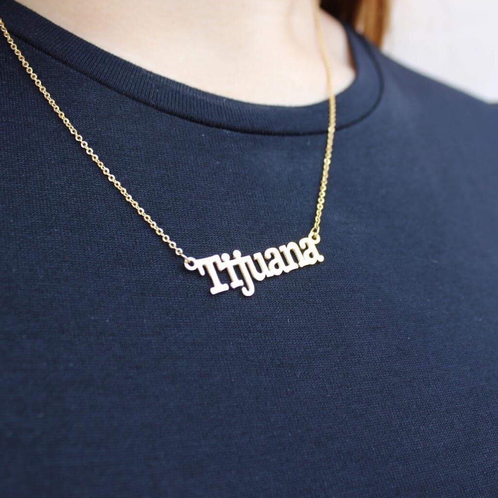 NEW Gold plated "Tijuana" necklace made in Tijuana