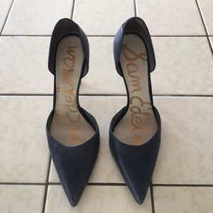 sam edelman navy d'orsay heels. leather