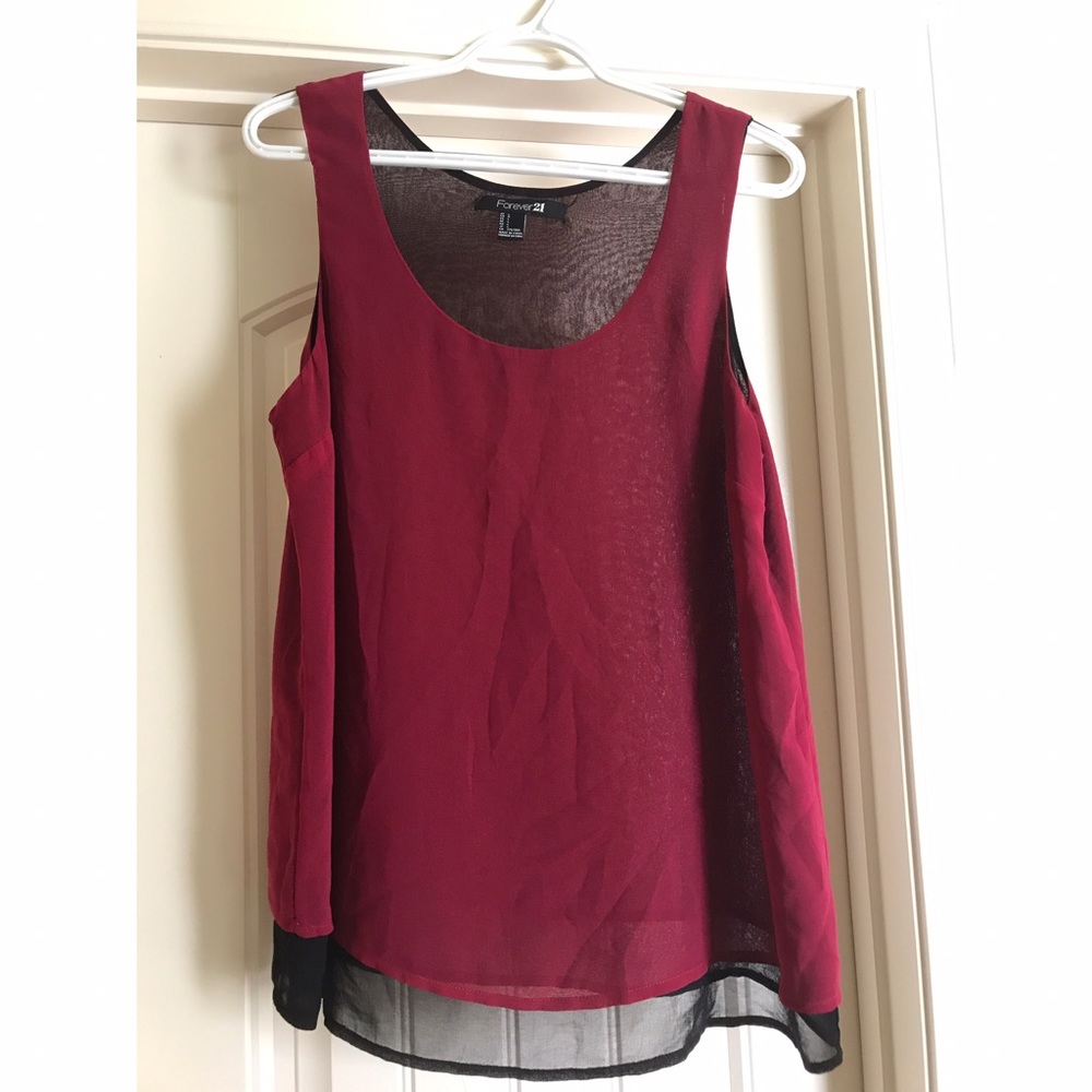 reversible burgundy and blank flowy tank
