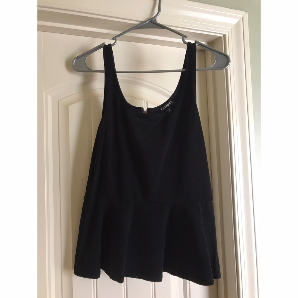 Peplum black tank