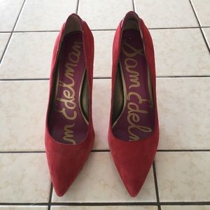 suede red sam edelman heels