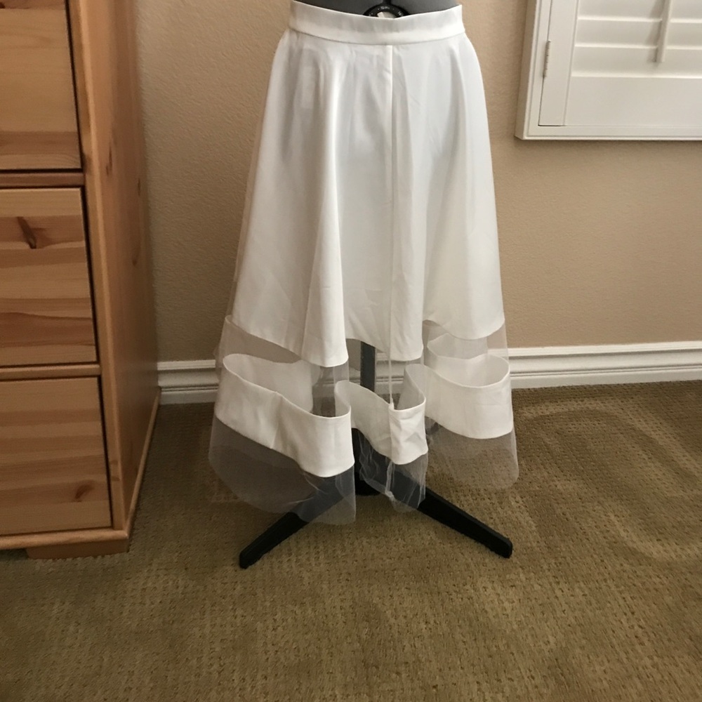 Full lined skirt with mesh detail