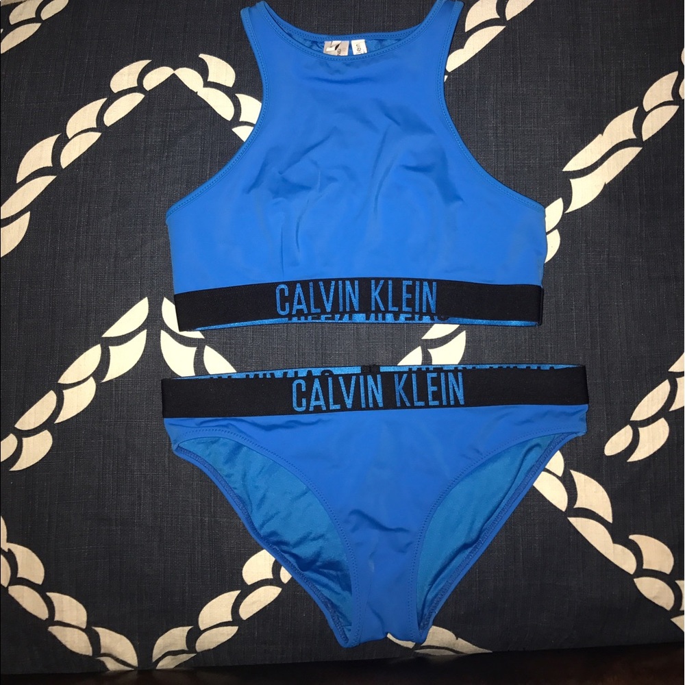 Calvin Klein Logo Bralette And Bikini Bottom