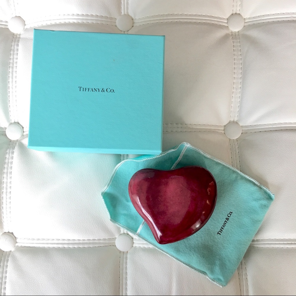Tiffany and Co. heart box in red leather