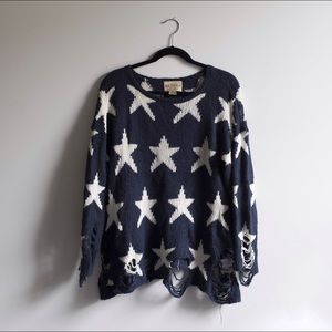 Distressed Wildfox star sweater