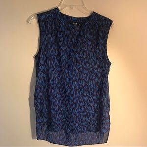 Blue and brown patterned tank top