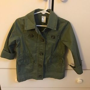 Toddler hunter green jacket.