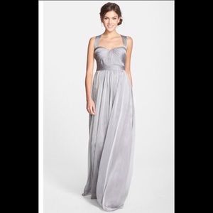 Monique Lhuillier Chiffon Gown - Silver
