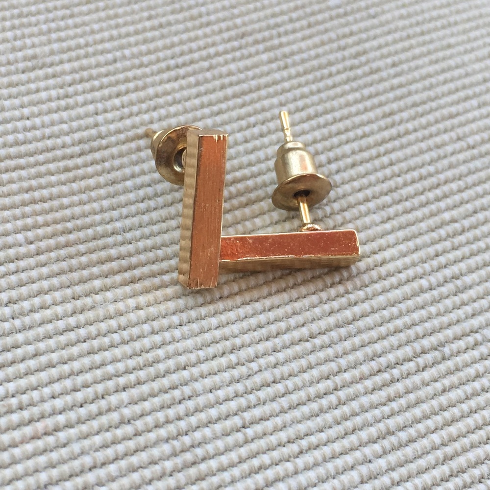 Gold bar earrings