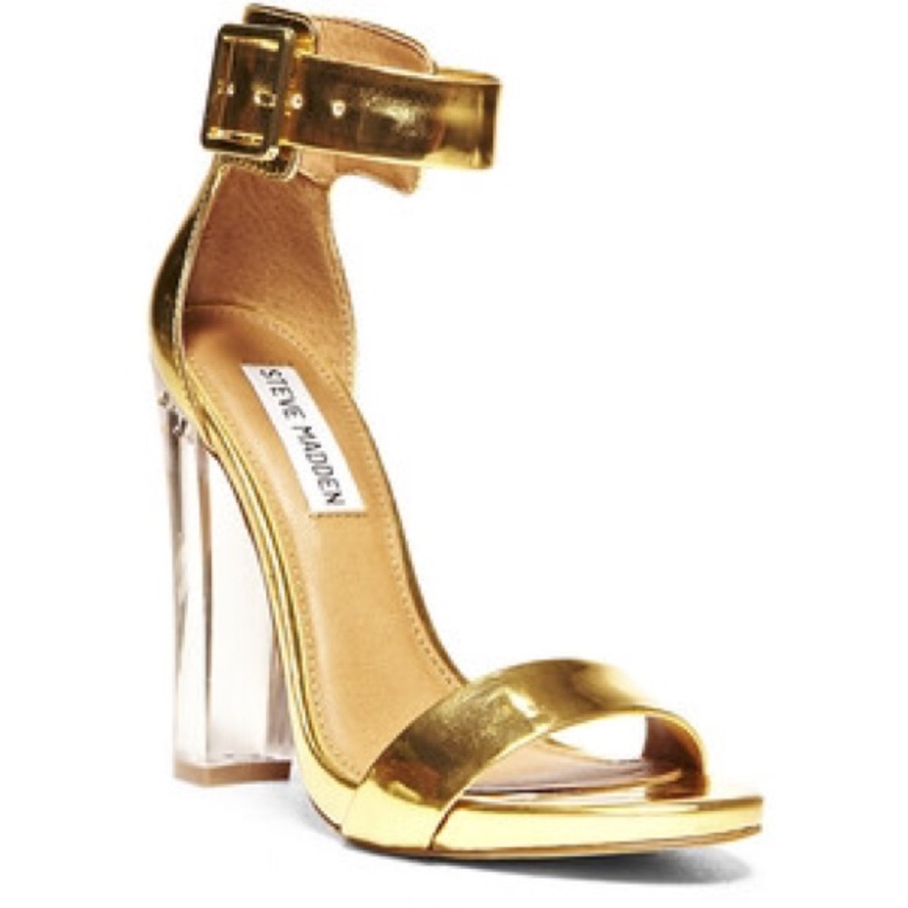 Gold & Lucite Steve Madden "Madame" Heels