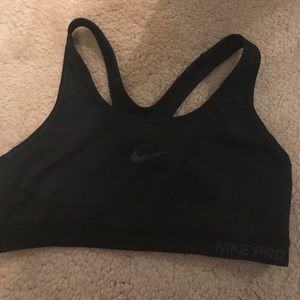 All black Nike pro sports bra
