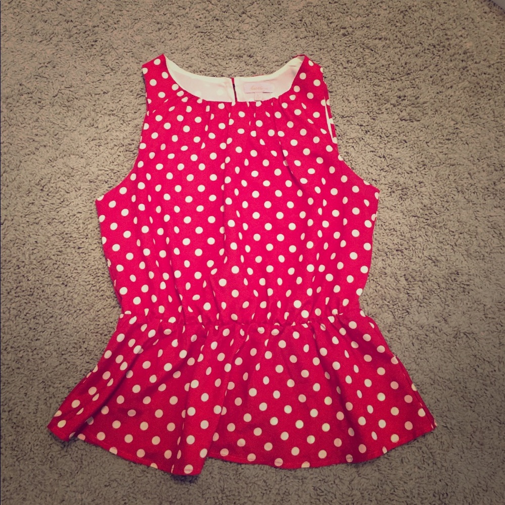 Polka Dot Peplum Tank