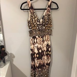Bebe animal print jumpsuit