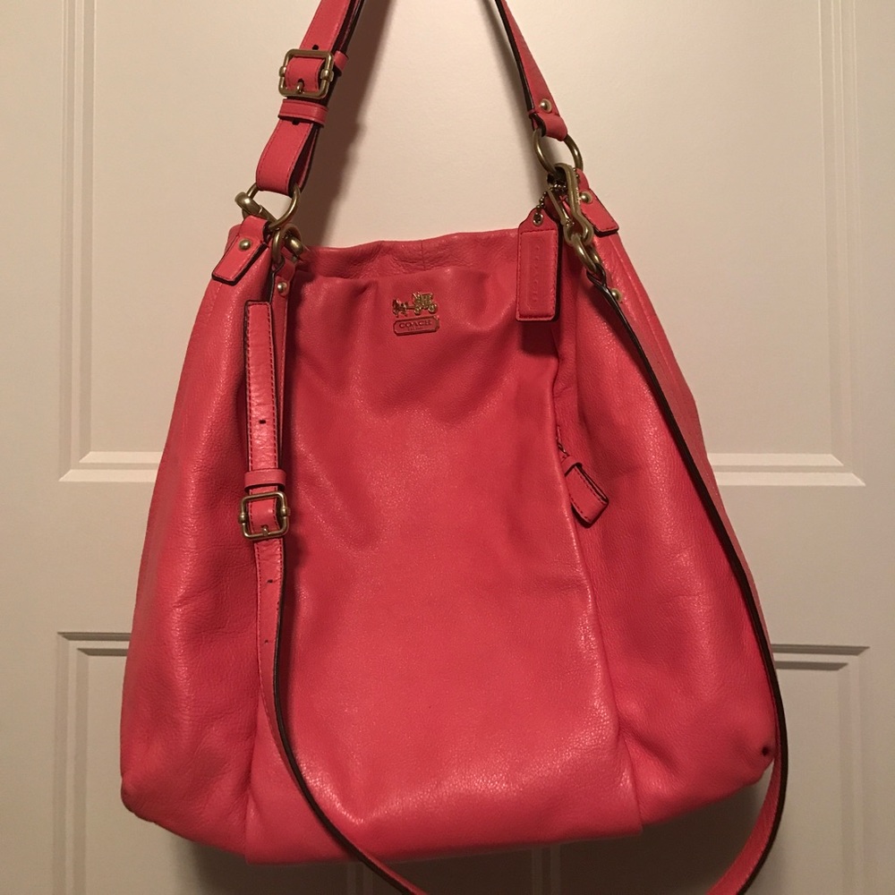 Coach Madison Isabelle Leather Hobo Bag in Peony