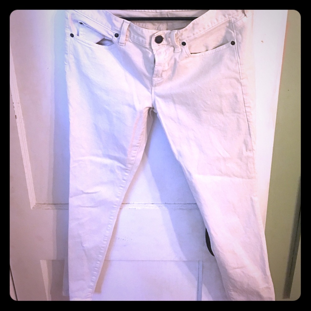J Crew toothpick ankle jeans off white