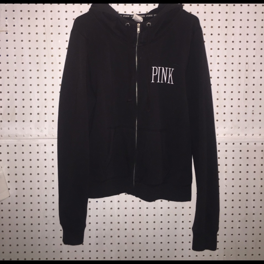 VS Pink Black/Cheetah Print zip up Jacket