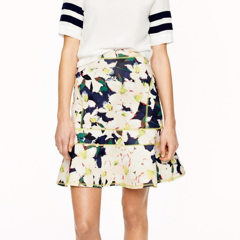 NWT! J Crew floral neoprene skirt size 8 - Picture 1 of 8