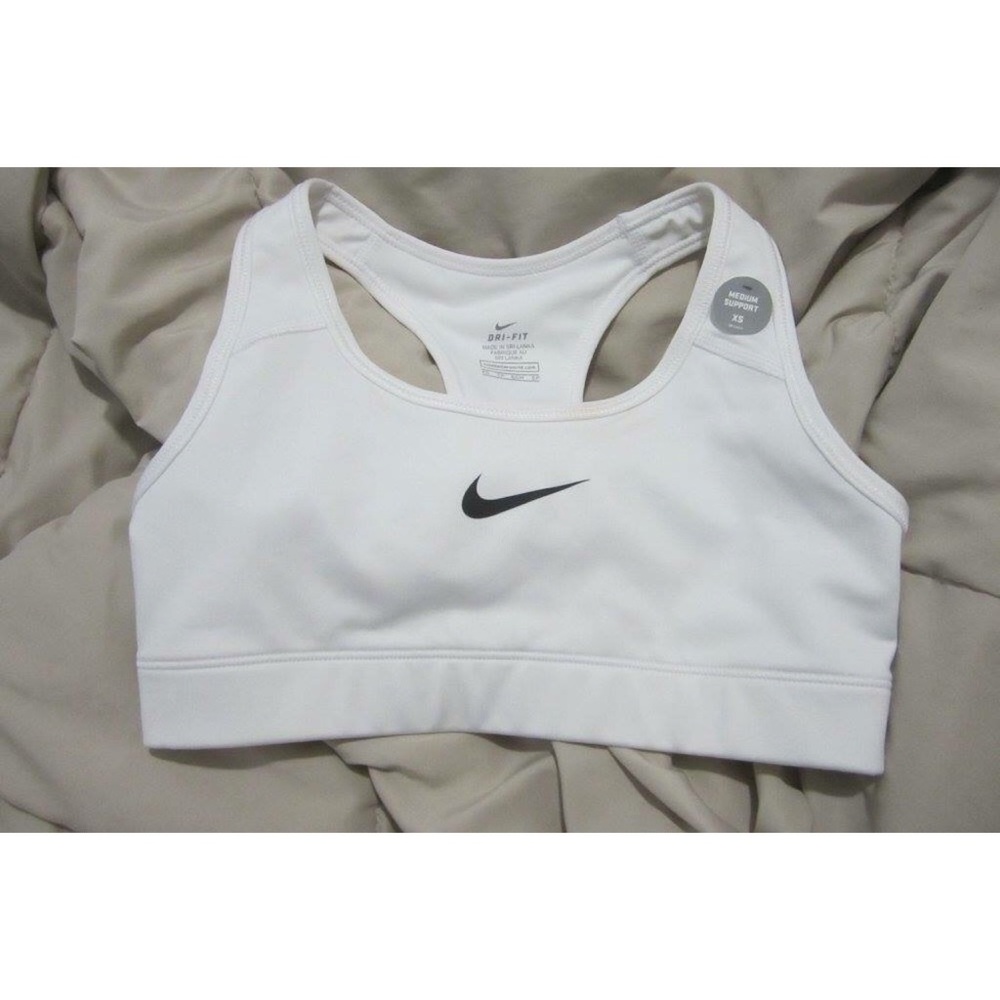 Nike white sports bra